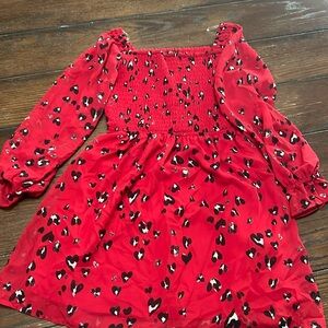 Art Class Red Black Heart Dress L 10/12